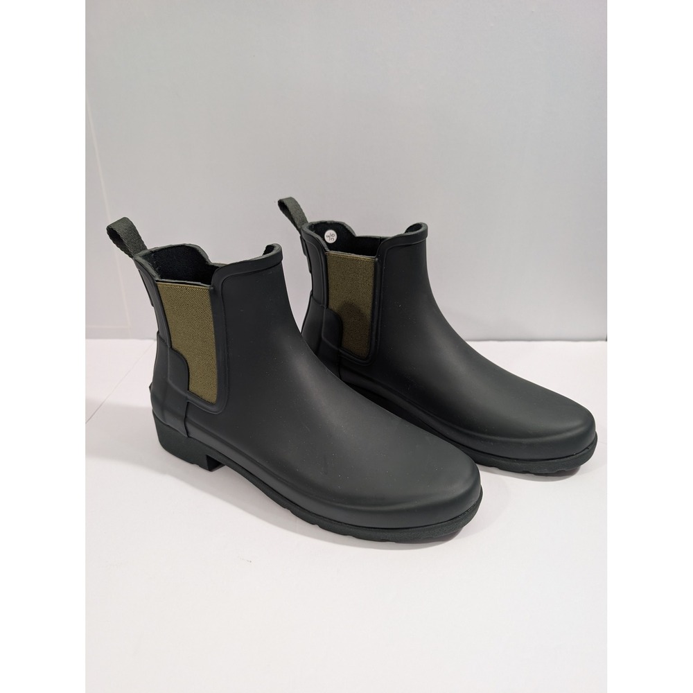 Hunter Refined Slim Fit Chelsea Boots Olive Green Size 6 Gorpcore Cabin Core EUC